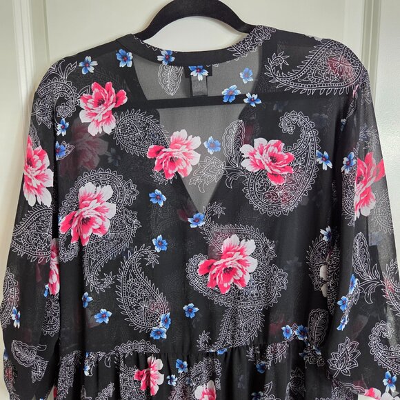 Torrid Black Floral & Paisley Lexie Top - Picture 8 of 10